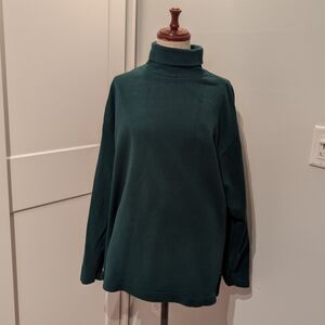 Vintage Gap Clothing Co Size L Green Cotton Turtleneck Sweater Woman